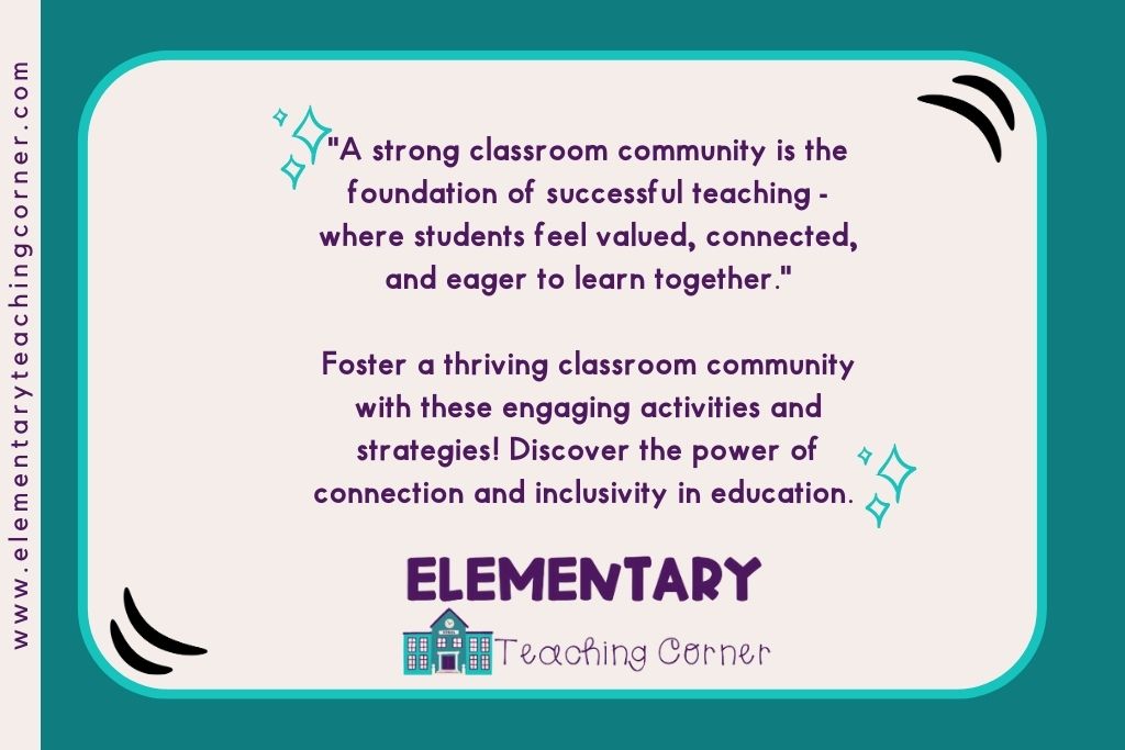 Image featuring a quote about the importance of a strong classroom community.